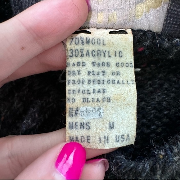 Northern Isles Wool Fair Isle Sweater Deer Moose Gray Made in USA Medium - Picture 4 of 5